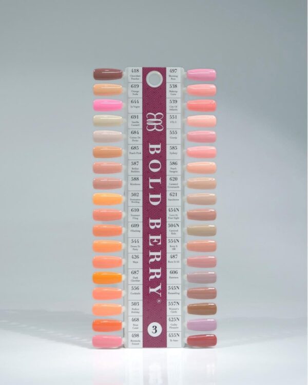 Complete bold berry gel chart 3 of 36 colour 15ml - HCJ Nails Supply