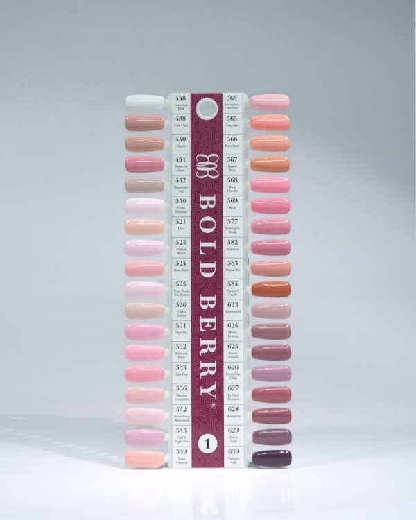 Complete bold berry gel chart 1 of 36 colour 15ml - HCJ Nails Supply