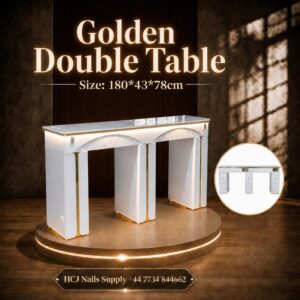Golden Double Nail Table 180cm